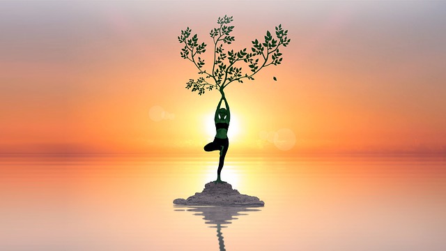 Woman tree yoga holistic health